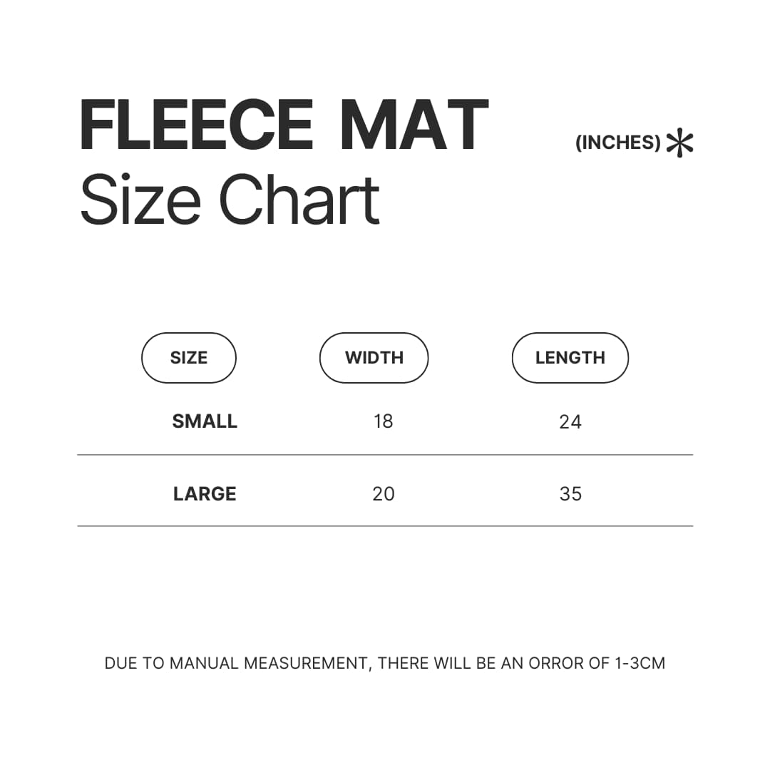 Fleece Mat Size Chart - Phasmophobia Store