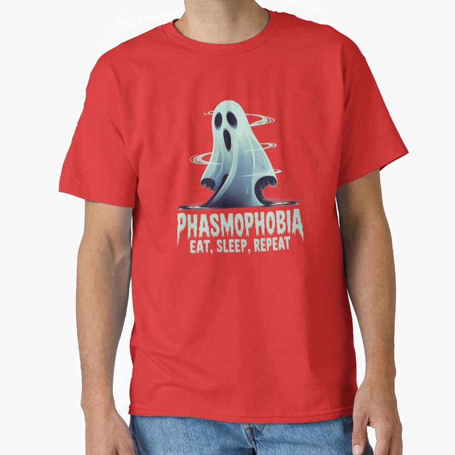 Phasmophobia Eat Sleep Repeat T-shirt - Image 5