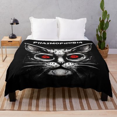 Phasmophobia Ghost Cat Throw Blanket