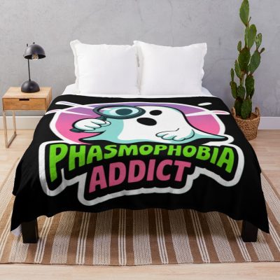 Phasmophobia Addict Gamer Throw Blanket
