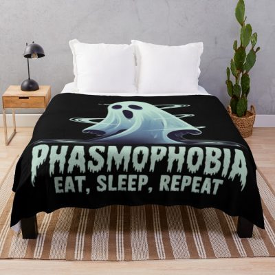 Phasmophobia Eat Sleep Repeat Throw Blanket