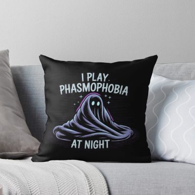 Phasmophobia Night Shift Ghost Hunter Throw Pillow