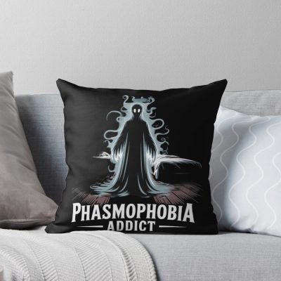 Phasmophobia Addict Throw Pillow
