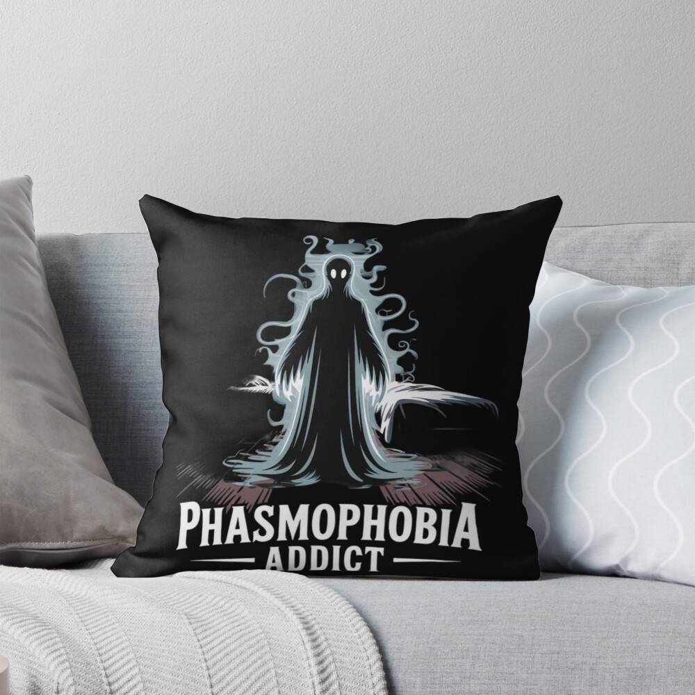 Phasmophobia Addict Throw Pillow